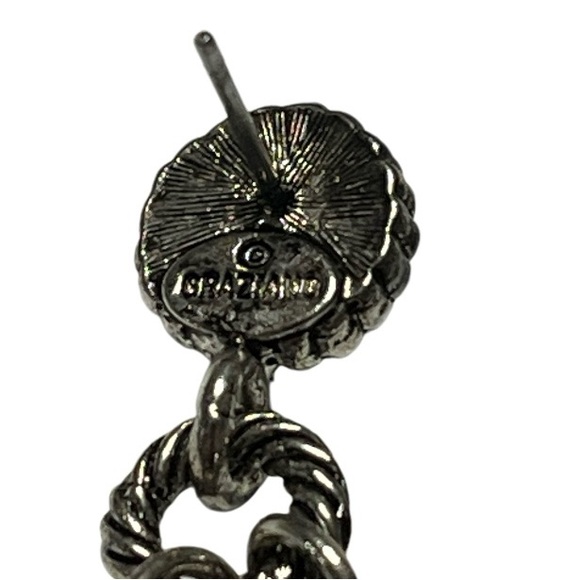 Sterling Silver & Marcasite Chain Mail Earrings. Approx 2” long - Picture 3 of 4